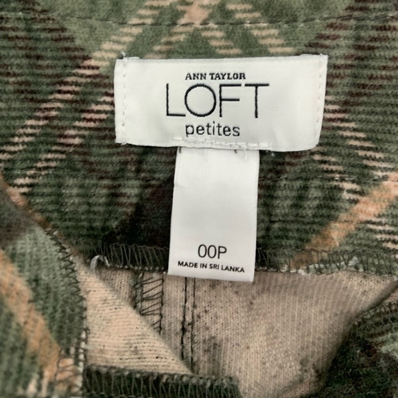 Ann Taylor Vintage Y2K Plaid Mini Skirt Buckle Pocket Army Green - Picture 4 of 9